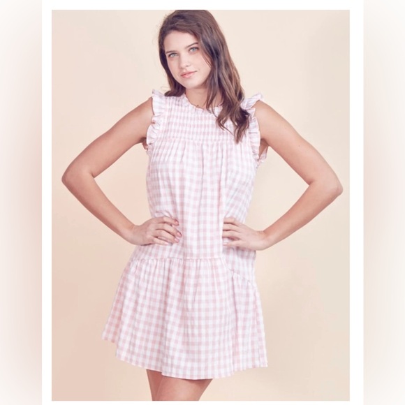 Gingham Dress - Size L - The Impeccable Pig - Pink - Picture 1 of 4